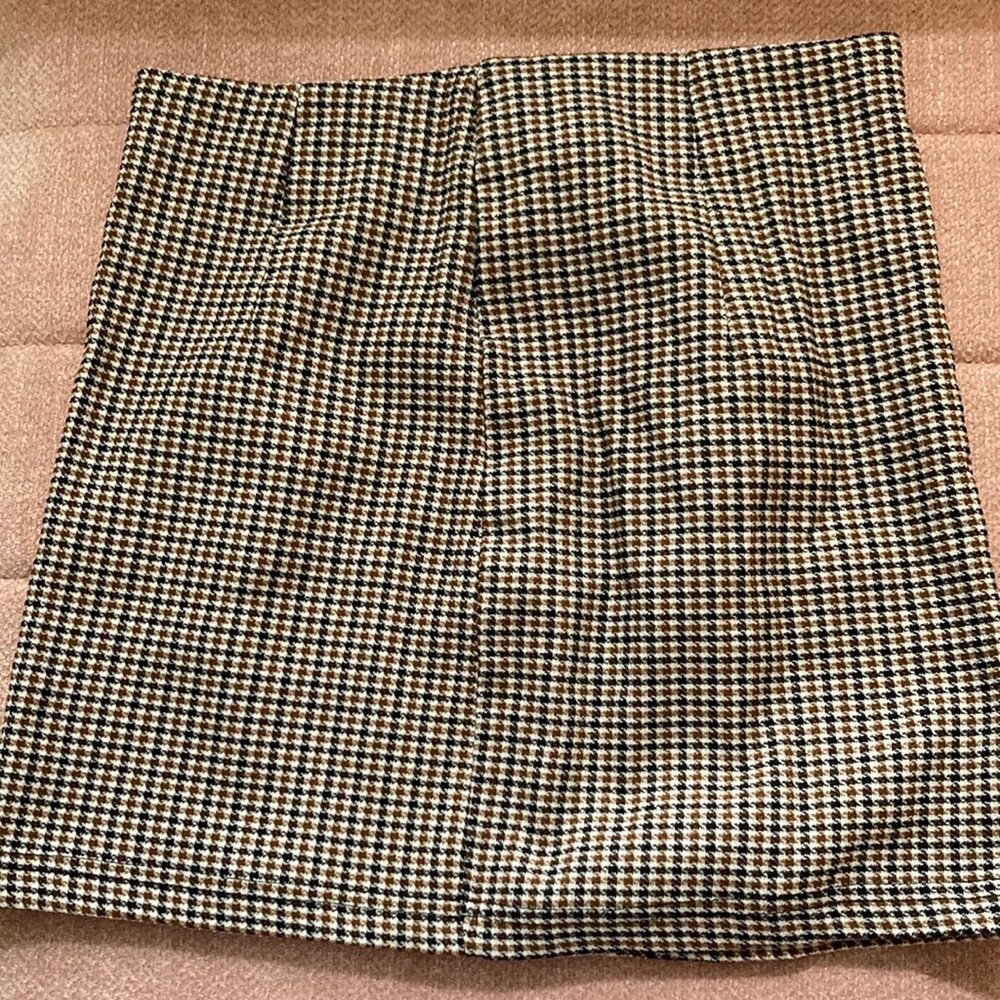 Black and brown Hound Tooth A-line skirt XS